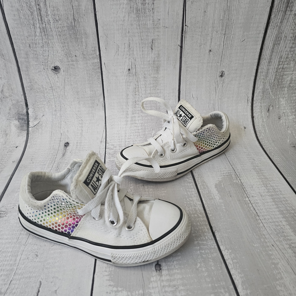 Converse Kids' White and Multicolor Sneakers